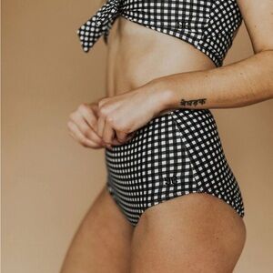 NWT Gingham High Waisted Swim Bottoms